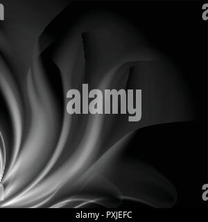 Dark abstract monochrome smoke waves background. Vector graphic design Stock Vector