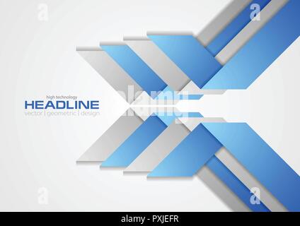 Abstract blue and grey tech business template background. Vector design Stock Vector