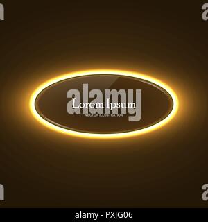 neeon circle banner with glow light effect Stock Vector