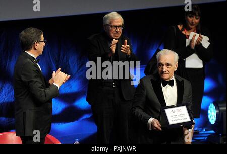 Rome, Italy. 22nd October, 2018. Rome Film Festival, Rome, Italy. * NO WEB * NO QUITIDIANS * of the Career Award Cinema to Martin Scorsese. In the picture: Martin Scorsese and Paolo Taviani Credit: Independent Photo Agency Srl/Alamy Live News Stock Photo