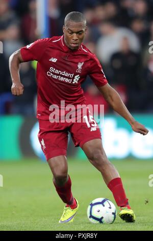 DANIEL STURRIDGE  LIVERPOOL FC  HUDDERSFIELD TOWN FC V LIVERPOOL FC, PREMIER LEAGUE  JOHN SMITH'S STADIUM, HUDDERSFIELD , ENGLAND  20 October 2018  GBD12806      STRICTLY EDITORIAL USE ONLY.   If The Player/Players Depicted In This Image Is/Are Playing For An English Club Or The England National Team.   Then This Image May Only Be Used For Editorial Purposes. No Commercial Use.    The Following Usages Are Also Restricted EVEN IF IN AN EDITORIAL CONTEXT:   Use in conjuction with, or part of, any unauthorized audio, video, data, fixture lists, club/league logos, Betting, Games or any 'live' serv Stock Photo