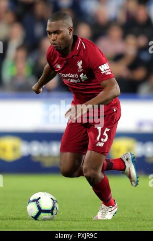 DANIEL STURRIDGE  LIVERPOOL FC  HUDDERSFIELD TOWN FC V LIVERPOOL FC, PREMIER LEAGUE  JOHN SMITH'S STADIUM, HUDDERSFIELD , ENGLAND  20 October 2018  GBD12819      STRICTLY EDITORIAL USE ONLY.   If The Player/Players Depicted In This Image Is/Are Playing For An English Club Or The England National Team.   Then This Image May Only Be Used For Editorial Purposes. No Commercial Use.    The Following Usages Are Also Restricted EVEN IF IN AN EDITORIAL CONTEXT:   Use in conjuction with, or part of, any unauthorized audio, video, data, fixture lists, club/league logos, Betting, Games or any 'live' serv Stock Photo