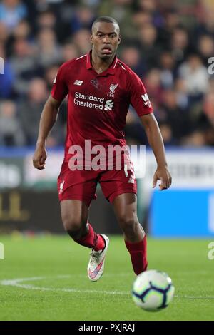 DANIEL STURRIDGE  LIVERPOOL FC  HUDDERSFIELD TOWN FC V LIVERPOOL FC, PREMIER LEAGUE  JOHN SMITH'S STADIUM, HUDDERSFIELD , ENGLAND  20 October 2018  GBD12857      STRICTLY EDITORIAL USE ONLY.   If The Player/Players Depicted In This Image Is/Are Playing For An English Club Or The England National Team.   Then This Image May Only Be Used For Editorial Purposes. No Commercial Use.    The Following Usages Are Also Restricted EVEN IF IN AN EDITORIAL CONTEXT:   Use in conjuction with, or part of, any unauthorized audio, video, data, fixture lists, club/league logos, Betting, Games or any 'live' serv Stock Photo