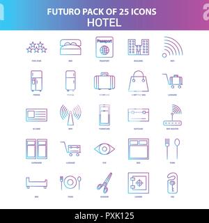 25 Blue and Pink Futuro Travel and Tourism Icon Pack Stock Vector Image ...