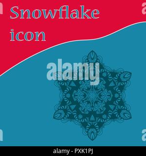 Vinatge snowflake icon, vector design for winter holidays invitations Stock Vector