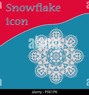 Retro snowflake icon, vector design for winter holidays invitation cover Stock Vector