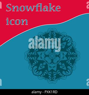 Symmetric circular design of snowflake icon for winter holidays Stock Vector