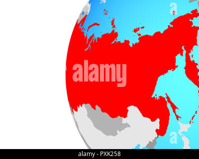 Soviet Union on blue political globe. 3D illustration. Stock Photo