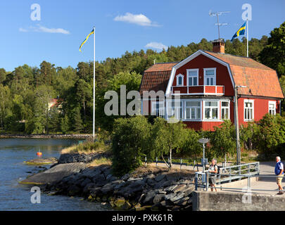 Large seaside house in Hasseluden, Värmdö, near Stockholm, Sweden Stock Photo