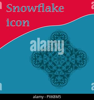 Flat icon snowflake shape vector design. Hand-made christmas element for Xmas party invitation. Stock Vector