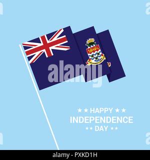 Cayman Islands Independence day typographic design with flag vector Stock Vector