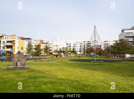 Løren, a modern residential neighbourhood in Oslo Norway with the Peer Gynt sculpture park in the centre Stock Photo