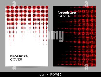 Brochure template layout design. Abstract red dotted background Stock Vector
