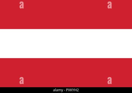 Vector image for Austria flag. Based on the official and exact Austrian flag dimensions (3:2) & colors (186C and White) Stock Vector