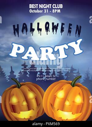 Halloween vertical background with pumpkins Stock Vector