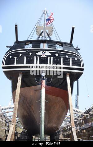 BOSTON (June 13, 2017) USS Constitution sits in Dry Dock 1 at the ...