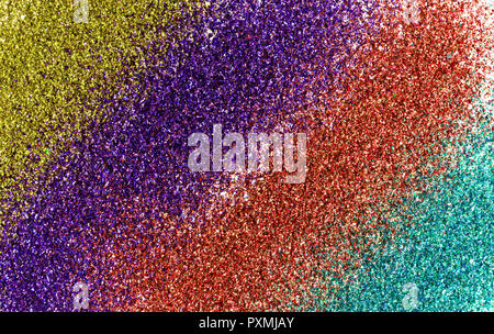 Background from four strips of a multi-colored glitter. Design for festive design Stock Photo