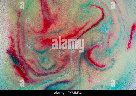 photo of colored foam with bubbles, closeup background image Stock Photo