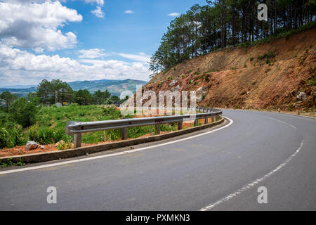 Beautiful landscape of the street in Dalat, Vietnam. Da lat is one of the best tourism cities and aslo one of the largest vegetable and flowers growin Stock Photo