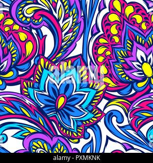 Indian ethnic seamless pattern. Stock Vector