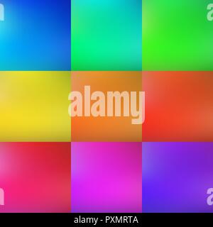 Set of Colorful smooth gradient color Background Stock Vector