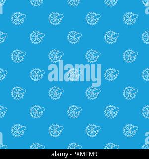 Mining cutting wheel pattern vector seamless blue Stock Vector