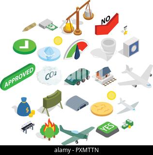 Army icons set, isometric style Stock Vector