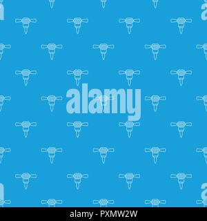 Mining hammer drill pattern vector seamless blue Stock Vector