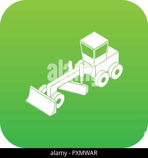 Grader icon green vector Stock Vector