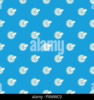 Mining cutting wheel pattern vector seamless blue Stock Vector
