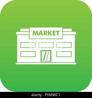 Supermarket building icon digital green Stock Vector Image & Art - Alamy