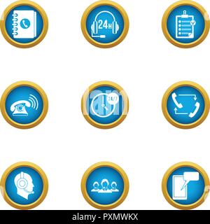 Invoke icons set, flat style Stock Vector