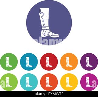Leg in retainer icon, simple style. Stock Vector