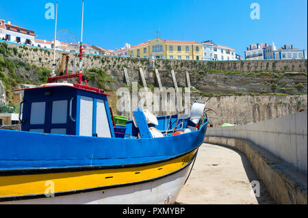 Fishermen boats, Praia dos Pescadores, Fisherman beach, Ericeira, Lisbon Coast, Portugal Stock Photo