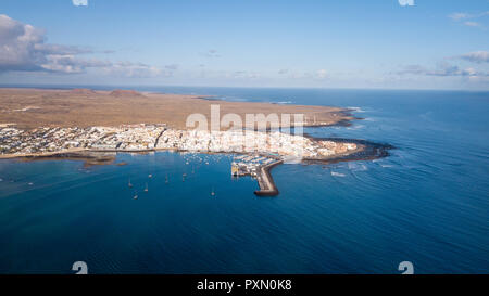 aerial view of Corralejo bay, fuerteventura - canary islands Stock Photo