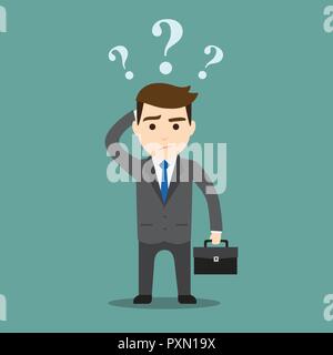 A businessman with an interrogation mark Stock Vector