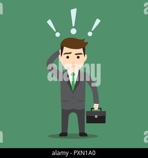 A businessman with an exclamation mark Stock Vector