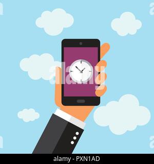 Clock app. Digital clock alarm phone application. Cellphone watch widget  futuristic vector user interfaces. App ui clock mobile, time and date  illustration Stock Vector Image & Art - Alamy