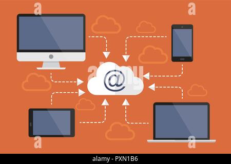 Illustration in vectors about internet upload. Stock Vector