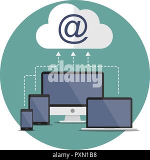 Illustration in vectors about internet upload. Stock Vector