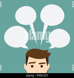 vector talking head with speech bubble. Infographic Stock Vector