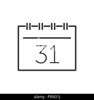Calendar line icon on a white background. Vector illustration Stock Vector