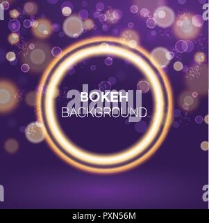 Abstract Golden Ring Bokeh Background Vector Illustration Stock Vector