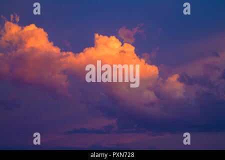Fiery orange sunset sky. Bali, Indonesia Stock Photo