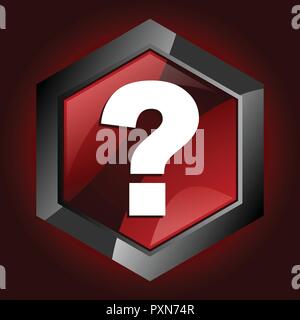 question mark problem help ask faq supporthexagon dark red vector icon Stock Vector