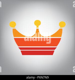 King crown sign. Vector. Horizontally sliced icon with colors from sunny gradient in gray background. Stock Vector