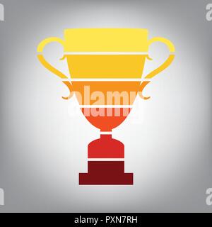 Champions Cup sign. Vector. Horizontally sliced icon with colors from sunny gradient in gray background. Stock Vector