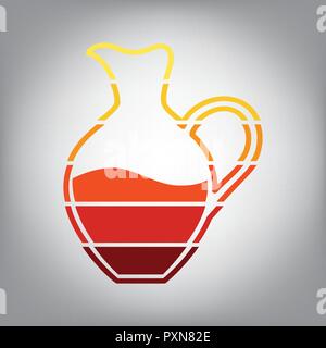 Amphora sign. Vector. Horizontally sliced icon with colors from sunny gradient in gray background. Stock Vector