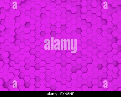 Bright abstract pink background from hexagons. 3d rendering illustration. Stock Photo