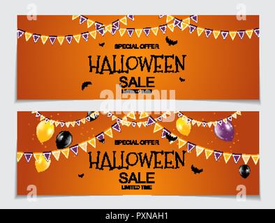 Abstract Vector Illustration Halloween Sale Background Stock Vector